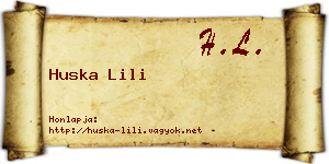 Huska Lili névjegykártya